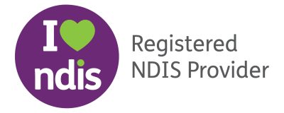 I heart NDIS Registered provider logo - Long